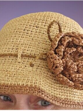 JADEN RAEL STRAW HAT, JADEN RAEL FLOWER HAT, Raffia Hat 1920's Style Hat